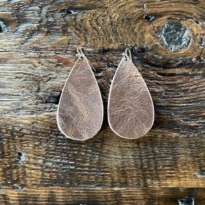 Brown leather earrings